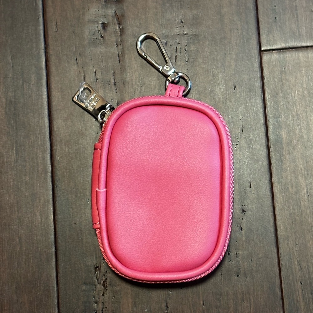 Steve Madden Pink Leather Keychain Pouch/ CC holder